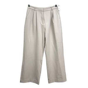 Abercrombie & Fitch Women Wide Leg Trousers Pants Pleated Hi Rise Beige Sz 31/12